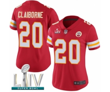 Women's Kansas City Chiefs #20 Morris Claiborne Red Team Color Vapor Untouchable Limited Player Super Bowl LIV Bound Football Jersey