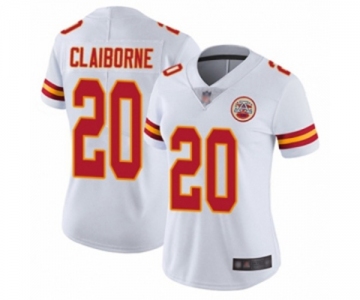 Women's Kansas City Chiefs #20 Morris Claiborne White Vapor Untouchable Limited Player Football Jersey