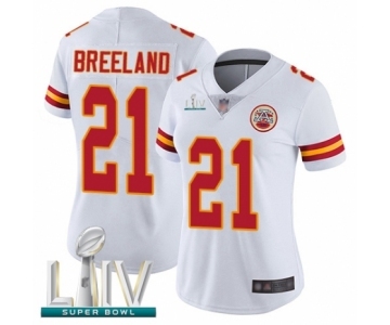 Women's Kansas City Chiefs #21 Bashaud Breeland White Vapor Untouchable Limited Player Super Bowl LIV Bound Football Jersey