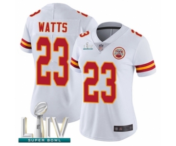 Women's Kansas City Chiefs #23 Armani Watts White Vapor Untouchable Limited Player Super Bowl LIV Bound Football Jersey