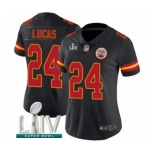 Women's Kansas City Chiefs #24 Jordan Lucas Limited Black Rush Vapor Untouchable Super Bowl LIV Bound Football Jersey