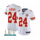 Women's Kansas City Chiefs #24 Jordan Lucas White Vapor Untouchable Limited Player Super Bowl LIV Bound Football Jersey