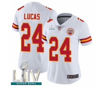 Women's Kansas City Chiefs #24 Jordan Lucas White Vapor Untouchable Limited Player Super Bowl LIV Bound Football Jersey