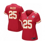 Women's Kansas City Chiefs #25 LeSean McCoy Game Red Team Color Football Jersey