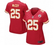 Women's Kansas City Chiefs #25 LeSean McCoy Game Red Team Color Football Jersey