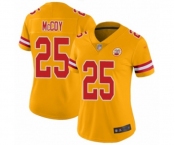 Women's Kansas City Chiefs #25 LeSean McCoy Limited Gold Inverted Legend Football Jersey