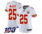 Women's Kansas City Chiefs #25 LeSean McCoy White Vapor Untouchable Limited Player 100th Season Football Jersey