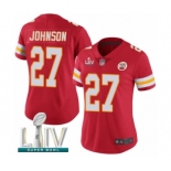 Women's Kansas City Chiefs #27 Larry Johnson Red Team Color Vapor Untouchable Limited Player Super Bowl LIV Bound Football Jersey