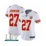 Women's Kansas City Chiefs #27 Larry Johnson White Vapor Untouchable Limited Player Super Bowl LIV Bound Football Jersey