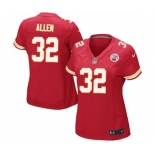 Women's Kansas City Chiefs #32 Marcus Allen Game Red Team Color Football Jersey