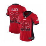 Women's Kansas City Chiefs #32 Marcus Allen Limited Red Rush Drift Fashion Football Jersey