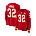 Women's Kansas City Chiefs #32 Marcus Allen Limited Red Therma Long Sleeve Football Jersey