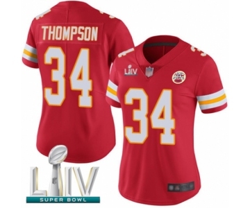 Women's Kansas City Chiefs #34 Darwin Thompson Red Team Color Vapor Untouchable Limited Player Super Bowl LIV Bound Football Jersey