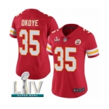 Women's Kansas City Chiefs #35 Christian Okoye Red Team Color Vapor Untouchable Limited Player Super Bowl LIV Bound Football Jersey