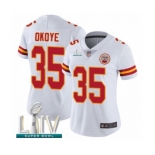 Women's Kansas City Chiefs #35 Christian Okoye White Vapor Untouchable Limited Player Super Bowl LIV Bound Football Jersey