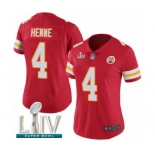 Women's Kansas City Chiefs #4 Chad Henne Red Team Color Vapor Untouchable Limited Player Super Bowl LIV Bound Football Jersey