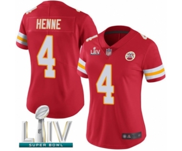 Women's Kansas City Chiefs #4 Chad Henne Red Team Color Vapor Untouchable Limited Player Super Bowl LIV Bound Football Jersey