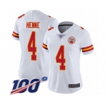 Women's Kansas City Chiefs #4 Chad Henne White Vapor Untouchable Limited Player 100th Season Football Jersey