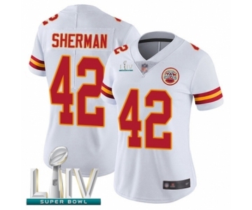 Women's Kansas City Chiefs #42 Anthony Sherman White Vapor Untouchable Limited Player Super Bowl LIV Bound Football Jersey