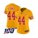 Women's Kansas City Chiefs #44 Dorian O'Daniel Limited Gold Inverted Legend 100th Season Football Jersey