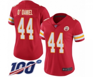 Women's Kansas City Chiefs #44 Dorian O'Daniel Red Team Color Vapor Untouchable Limited Player 100th Season Football Jersey