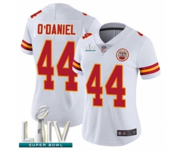 Women's Kansas City Chiefs #44 Dorian O'Daniel White Vapor Untouchable Limited Player Super Bowl LIV Bound Football Jersey