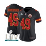 Women's Kansas City Chiefs #49 Daniel Sorensen Limited Black Rush Vapor Untouchable Super Bowl LIV Bound Football Jersey