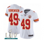 Women's Kansas City Chiefs #49 Daniel Sorensen White Vapor Untouchable Limited Player Super Bowl LIV Bound Football Jersey