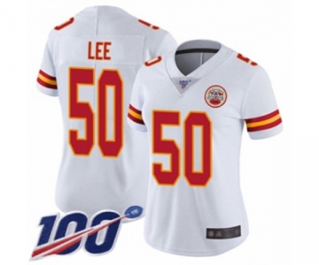 Women's Kansas City Chiefs #50 Darron Lee White Vapor Untouchable Limited Player 100th Season Football Jersey