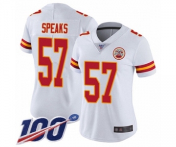 Women's Kansas City Chiefs #57 Breeland Speaks White Vapor Untouchable Limited Player 100th Season Football Jersey