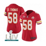 Women's Kansas City Chiefs #58 Derrick Thomas Red Team Color Vapor Untouchable Limited Player Super Bowl LIV Bound Football Jersey