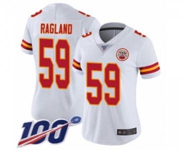 Women's Kansas City Chiefs #59 Reggie Ragland White Vapor Untouchable Limited Player 100th Season Football Jersey