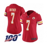 Women's Kansas City Chiefs #7 Harrison Butker Red Team Color Vapor Untouchable Limited Player 100th Season Football Jersey