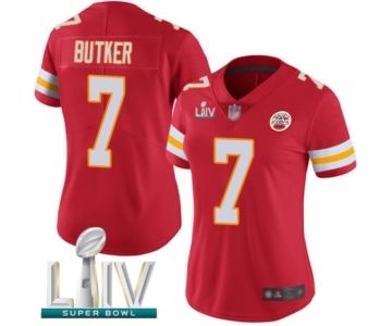 Women's Kansas City Chiefs #7 Harrison Butker Red Team Color Vapor Untouchable Limited Player Super Bowl LIV Bound Football Jersey