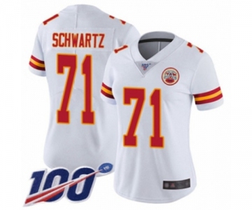 Women's Kansas City Chiefs #71 Mitchell Schwartz White Vapor Untouchable Limited Player 100th Season Football Jersey