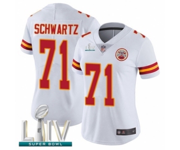 Women's Kansas City Chiefs #71 Mitchell Schwartz White Vapor Untouchable Limited Player Super Bowl LIV Bound Football Jersey