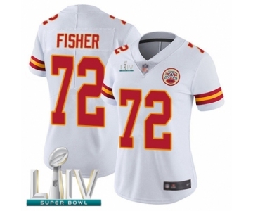 Women's Kansas City Chiefs #72 Eric Fisher White Vapor Untouchable Limited Player Super Bowl LIV Bound Football Jersey