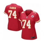 Women's Kansas City Chiefs #74 Martinas Rankin Game Red Team Color Football Jersey