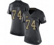 Women's Kansas City Chiefs #74 Martinas Rankin Limited Black 2016 Salute to Service Football Jersey