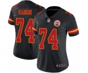 Women's Kansas City Chiefs #74 Martinas Rankin Limited Black Rush Vapor Untouchable Football Jersey