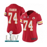 Women's Kansas City Chiefs #74 Martinas Rankin Red Team Color Vapor Untouchable Limited Player Super Bowl LIV Bound Football Jersey