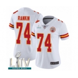 Women's Kansas City Chiefs #74 Martinas Rankin White Vapor Untouchable Limited Player Super Bowl LIV Bound Football Jersey