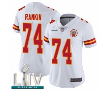 Women's Kansas City Chiefs #74 Martinas Rankin White Vapor Untouchable Limited Player Super Bowl LIV Bound Football Jersey