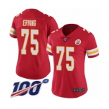 Women's Kansas City Chiefs #75 Cameron Erving Red Team Color Vapor Untouchable Limited Player 100th Season Football Jersey