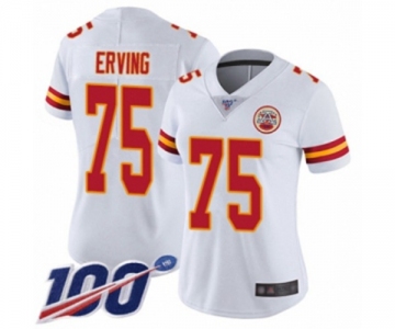 Women's Kansas City Chiefs #75 Cameron Erving White Vapor Untouchable Limited Player 100th Season Football Jersey