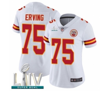 Women's Kansas City Chiefs #75 Cameron Erving White Vapor Untouchable Limited Player Super Bowl LIV Bound Football Jersey