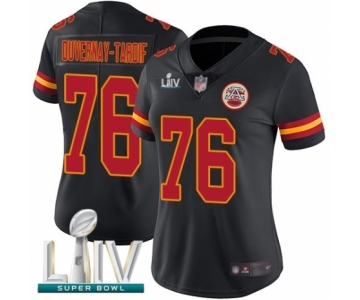 Women's Kansas City Chiefs #76 Laurent Duvernay-Tardif Limited Black Rush Vapor Untouchable Super Bowl LIV Bound Football Jersey