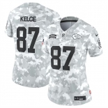 Women's Kansas City Chiefs #87 Travis Kelce 2024 F.U.S.E Arctic Camo Salute To Service Limited Stitched Football Jersey