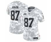 Women's Kansas City Chiefs #87 Travis Kelce 2024 F.U.S.E Arctic Camo Salute To Service Limited Stitched Football Jersey