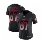 Women's Kansas City Chiefs #87 Travis Kelce Limited Black Smoke Fashion Football Jersey